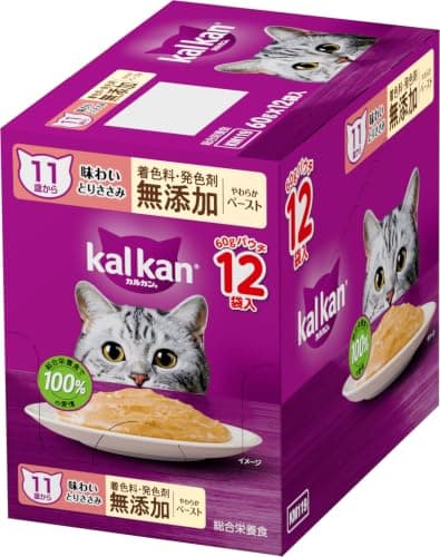 カルカン パウチ ペースト シニア猫 11歳から 60g×12袋 着色料・発色剤 無添加 味わいとりささみ ウェットフード キャットフード 総合栄養食