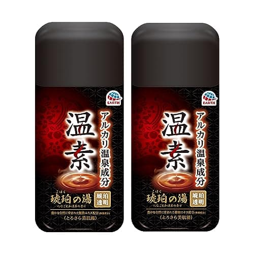 温素 琥珀の湯 入浴剤 透明 心なごむ和漢茶の香り 600g x 2個 おうち温泉 体験 アルカリ性 とろみ湯 薬用 医薬部外品