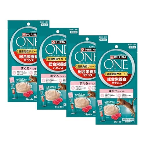 ピュリナワン おやつ 健康免疫サポート 総合栄養食バランス まぐろペースト 56ｇｘ4袋 キャットフード 猫 おやつ