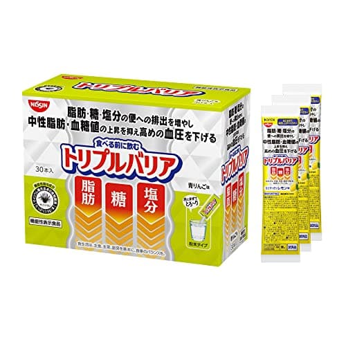【Amazon.co.jp 限定】日清食品 トリプルバリア [ 機能性表示食品 ] 青りんご30本＋レモン3本 脂肪 糖 塩分対策に