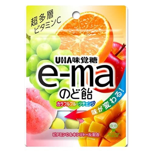 味覚糖 ｅ-ｍａのど飴袋 カラフルフルーツチェンジ 50g×6袋
