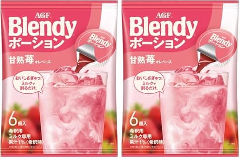AGF ブレンディ ポーション 甘熟苺オレベース 6個 【 いちごミルク 】 (× 2)