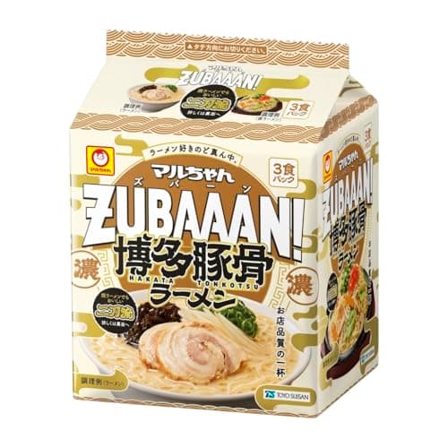 マルちゃん ZUBAAAN! 博多豚骨ラーメン 3食パック (121g×3食パック×9個 計27個 / 袋麺) 即席 インスタントラーメン ラーメン 箱買い 東洋水産 ズバーン