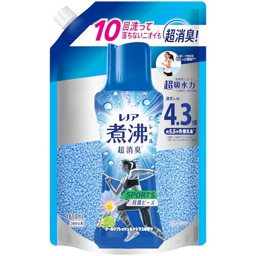 レノア 煮沸レベル消臭 抗菌ビーズ SPORTS クールリフレッシュ&シトラス 詰め替え 1810mL [大容量] 柔軟剤と一緒に使って効果長続き