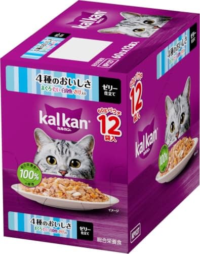 カルカン パウチ 成猫用 60g×12袋 4種のおいしさ まぐろ・たい・白身魚・さけ入り ウェットフード キャットフード 総合栄養食 水分補給 お試し