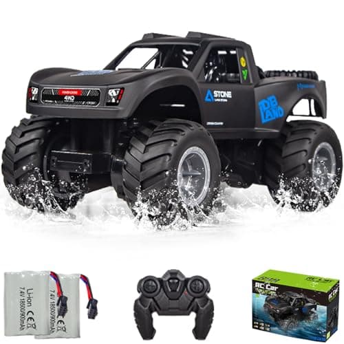 Ritaosan 水陸両用ラジコン 4WD ラジコンカー 子供向け オフロード RCカー モンスタートラック バッテリー2本付き Q156