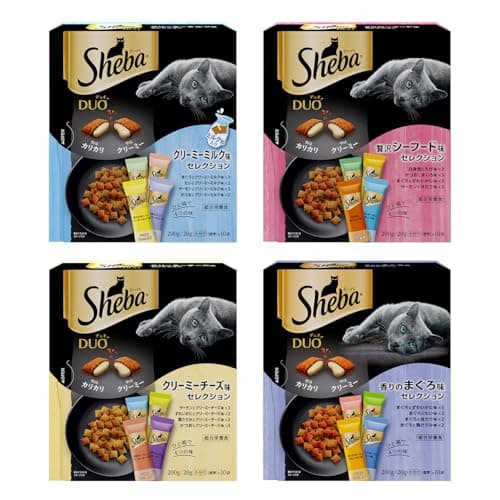 シーバ デュオ 成猫用 4種バラエティ とろける気分セレクション 200g×4箱 ドライフード 猫 おやつ 総合栄養食 キャットフード 小分け