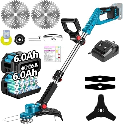草刈り機 マキタ18V電池互換【PSE認証6Ahバッテリ2個・急速充電器付 長時間作業】充電式刈払機 コードレス 伸縮式110〜150cm 10インチ