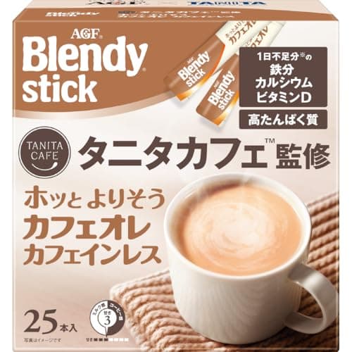 AGF ブレンディ スティック タニタカフェ監修 ホッとよりそうカフェオレ カフェインレス 25本 【 スティックコーヒー 】【 たんぱく質 】
