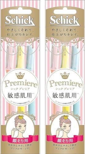 Schick(シック) プレミア 敏感肌用 Lディスポ 顔そり用 マイクロガード付 使い捨て 女性用 カミソリ フェイス メイク Lディスポ(3本入×2個パック)