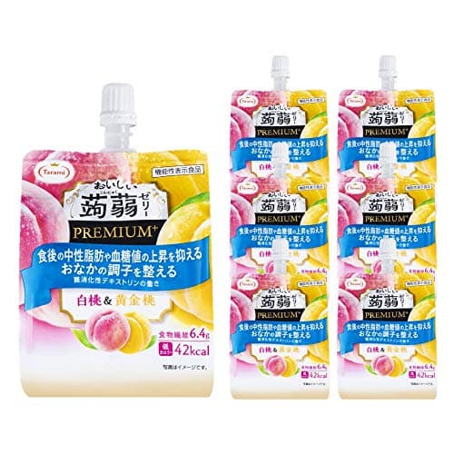 たらみ おいしい 蒟蒻ゼリー PREMIUM+ 白桃＆黄金桃 150g × 30個 飲むゼリー 通販限定 機能性表示食品