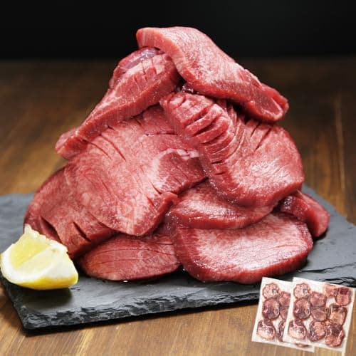 肉卸直営 牛タン 厚切り 1kg (500g×2/厚さ約10mm) 訳あり 訳有り肉 牛肉 焼肉 冷凍 スライス 業務用 バーベキュー BBQ おつまみ ギフト お祝い