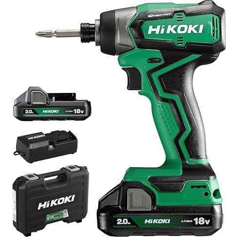 【Amazon.co.jp限定】HiKOKI(ハイコーキ) 18V インパクトドライバー WH18DD 初回修理保証 2.0Ahバッテリー2個、充電器、ケース付 電動ドライバー WH18DD(2BG)