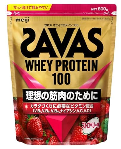 ザバス(SAVAS) ホエイプロテイン100 ストロベリー味 800g 明治