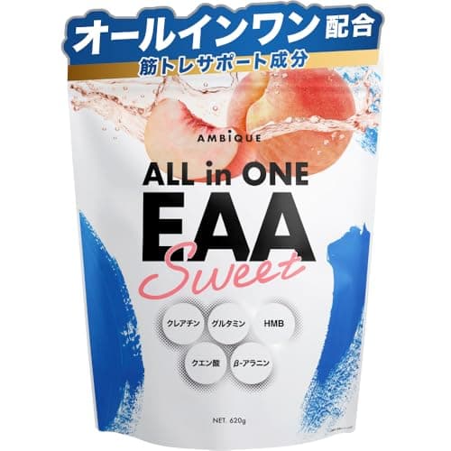 アンビーク オールインワンEAA ピーチ 620g×1個 BCAA クレアチン グルタミン L-リジン HMB 必須アミノ酸9種 国産