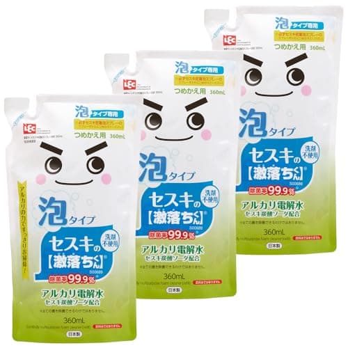 激落ちくん レック セスキの 密着泡スプレー 詰め替え 360ml×3個セット (洗浄・除菌・消臭) アルカリ電解水 + セスキ炭酸ソーダ 安心 安全 2度拭き不要