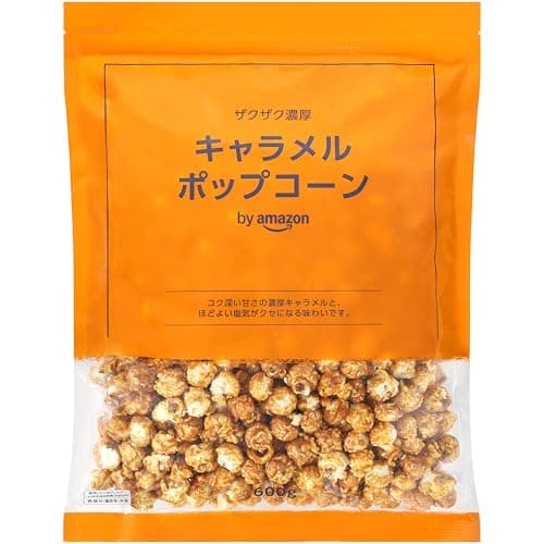 by Amazon キャラメルポップコーン 600g バター・ホイップクリーム使用 お徳用 大容量 チャック付き