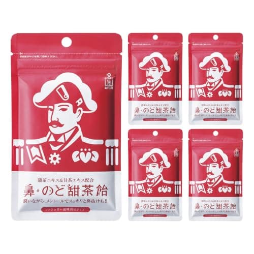 森下仁丹 鼻・のど甜茶飴 (38g×5袋) [ のど飴 甜茶飴 鼻 のど ノンシュガー メントール 爽快感 和漢エキス 甜茶エキス 甘茶エキス ]