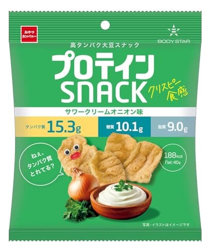 おやつカンパニー (公式)BODYSTAR プロテインスナック サワークリームオニオン味 40g×12袋