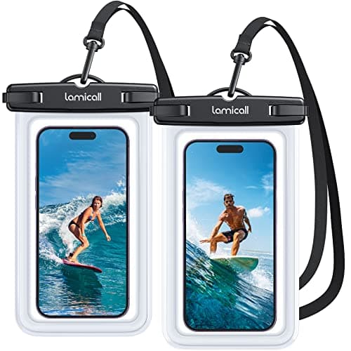 Lamicall 【2枚セット 海 】 スマホ 防水 ケース 雨の日 IPX8 : プール お風呂 完全防水 水中撮影 スマホ ぼうすい ケース
