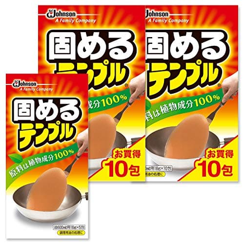 油処理剤 固めるテンプル 25包(1包当たり油600ml) 10包×2 +5包セット 18g×25包 まとめ買い オイル 油凝固剤 天ぷら 油汚れ 片付け 掃除 揚げ物 キッチン 台所用品 家庭用 粉末