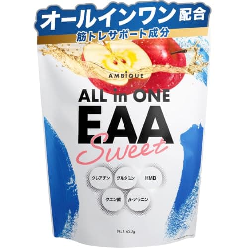 アンビーク オールインワンEAA アップル 620g×1個 BCAA クレアチン グルタミン L-リジン HMB 必須アミノ酸9種 国産