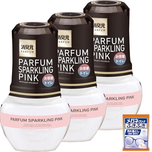 【Amazon.co.jp限定】【まとめ買い】 消臭元 パルファム スパークリングピンク 400ml×3個パック おまけ付き [お部屋・トイレ兼用]
