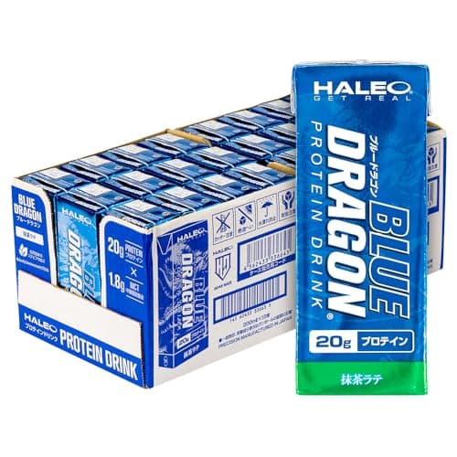 HALEO プロテイン 紙パック ブルードラゴン プロテインドリンク 200ml x 24パック 抹茶ラテ風味