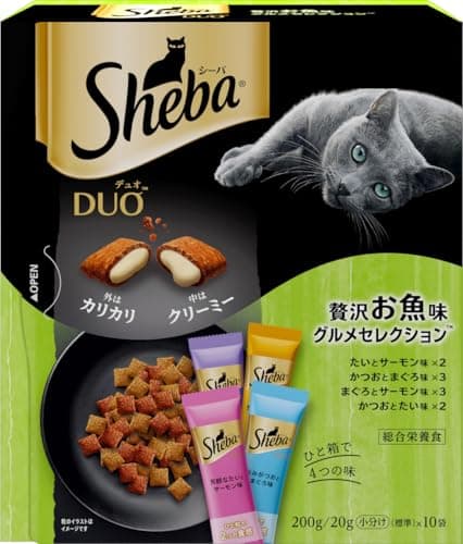 シーバ デュオ 成猫用 贅沢お魚味グルメセレクション 200g×12箱 ドライフード おやつ カリカリ 総合栄養食 キャットフード 小分け