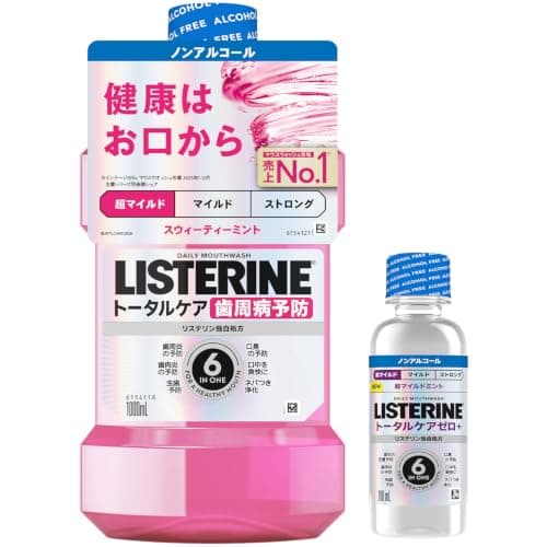 LISTERINE(リステリン) トータルケア 歯周マイルド 1000ml+トータルケアゼロプラス超マイルド100mlセット マウスウォッシュ 液体歯磨 低刺激 ノンアルコール スウィーティーミント味 低刺激タイプ 医薬部外品