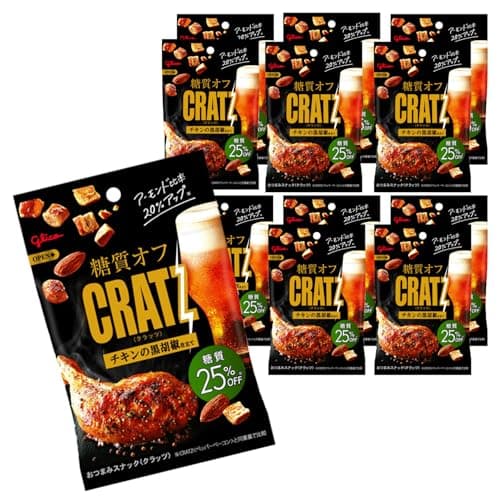 糖質オフクラッツ チキンの黒胡椒仕立て 42g×12袋 江崎グリコ おつまみスナック 適正糖質 ロカボ お酒に合う ビール ハイボール 個包装 小分け glico cratz