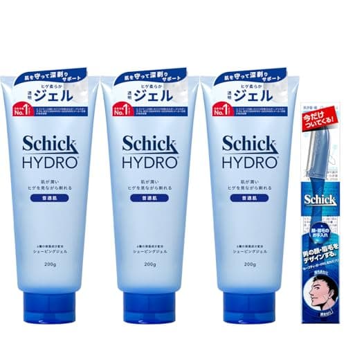 Schick(シック) ハイドロ 普通肌 シェービングジェル 200g×3本 おまけ付き