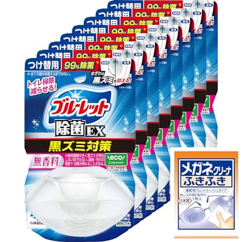 【Amazon.co.jp限定】 液体ブルーレットおくだけ除菌EXつけ替無香料×8個(おまけ付き)トイレ洗剤 トイレ洗浄剤