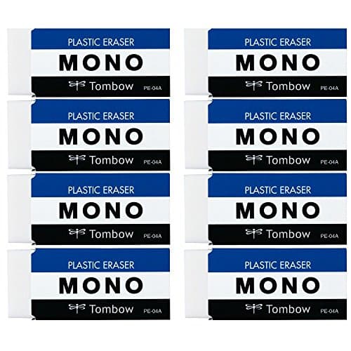 トンボ鉛筆 MONO 消しゴム PE04 小学生から (低学年にもピッタリのスタンダードサイズ) 8個 JCA-811AZ