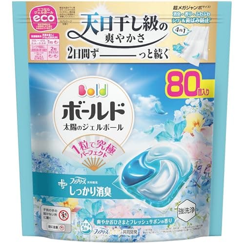 ボールド ジェルボール 柔軟剤入り【大容量】80個 フレッシュサボンの香り 洗濯洗剤 詰め替え【Amazon.co.jp限定】