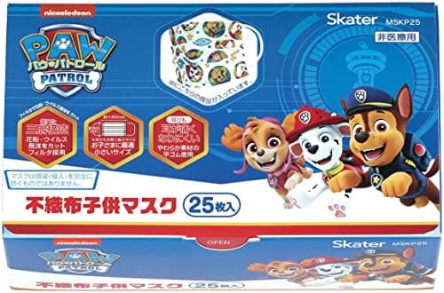 スケーター(Skater) 不織布 マスク 子供用 25枚 パウ・パトロール 箱入り 三層構造 MSKP25-A