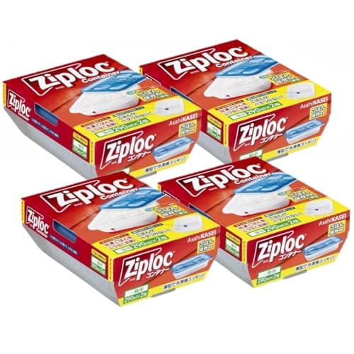 Ziploc 【まとめ買い】ジップロック コンテナー ごはん保存容器 薄型( 2個入)×4個