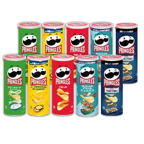プリングルズ M缶 5種*2本アソートセット (サワークリーム&オニオン、うましお、Hi! CHEESE!、テリヤキ、ブラジルシュラスコ) 【セット買い】 ※時期によりセット内容に変更あり