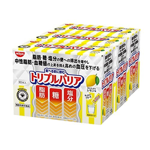 日清食品 トリプルバリア [ 機能性表示食品 ] 脂肪 糖 塩分対策に 甘さすっきりレモン味 90本（1箱 30本入×3箱）