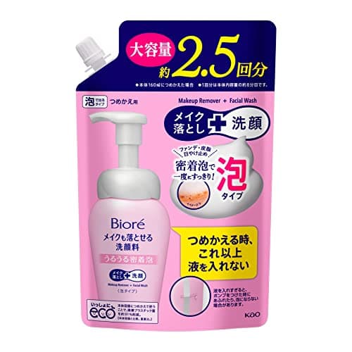 ビオレ Bioré メイクも落とせる洗顔料 うるうる密着泡 つめかえ用 大容量 330ｍｌ