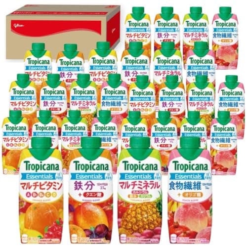 【 江崎グリコ 公式限定】 キリン トロピカーナ エッセンシャルズ ドリンクセレクション 330ml 4種30本 アソート セット