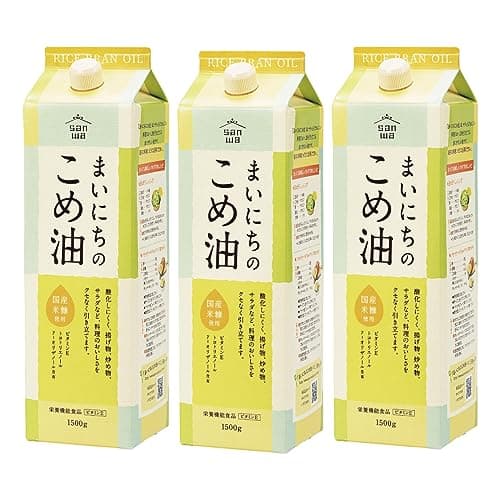 アコール まいにちのこめ油 1500g 3本 米油 国産 三和油脂 ビタミンE 玄米表皮 玄米胚芽 紙パック オレイン酸 リノール酸