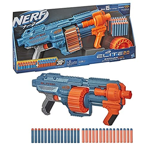 ハズブロ(HASBRO) ナーフ エリート2.0 ショックウェーブ RD-15 手動ブラスター 連射 対象年齢8才以上 公式エリートダーツ30本付属 ダーツ15本装填可能な回転式ドラム+タクティカルレール搭載 E9527 正規品
