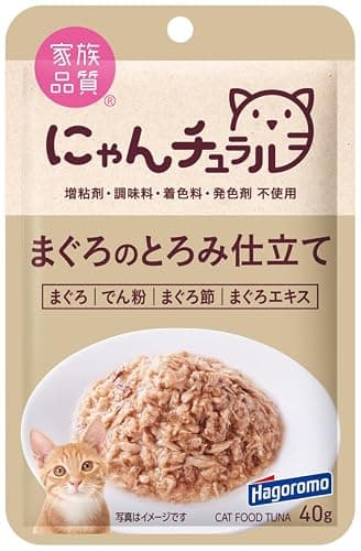 にゃんチュラル まぐろのとろみ仕立て キャットフード (国産) パウチ 40g×12個 (まとめ買い)