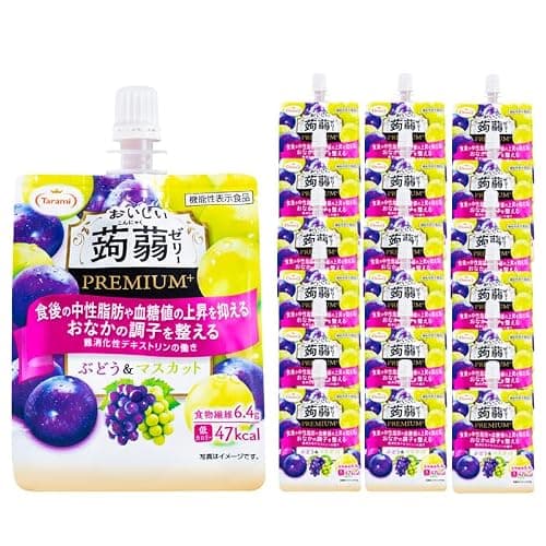 たらみ おいしい 蒟蒻ゼリー PREMIUM+ ぶどう＆マスカット 150g × 30個 飲むゼリー 通販限定 機能性表示食品
