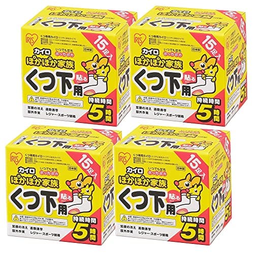 アイリスオーヤマ 使い捨てカイロ くつ下用 貼る 60足 日本製 ぽかぽか家族