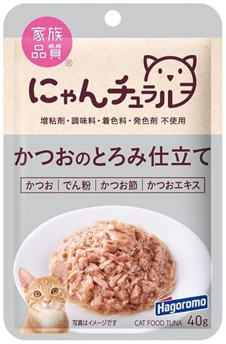にゃんチュラル かつおのとろみ仕立て キャットフード (国産) パウチ 40g×12個 (まとめ買い)