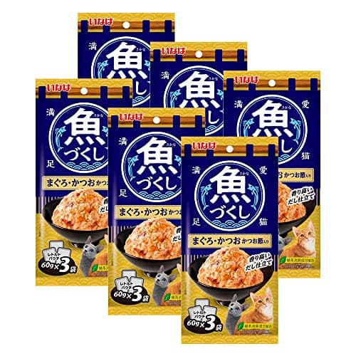 チャオ (CIAO) いなば 魚づくし まぐろ・かつお かつお節入り 60g×3袋 6個セット
