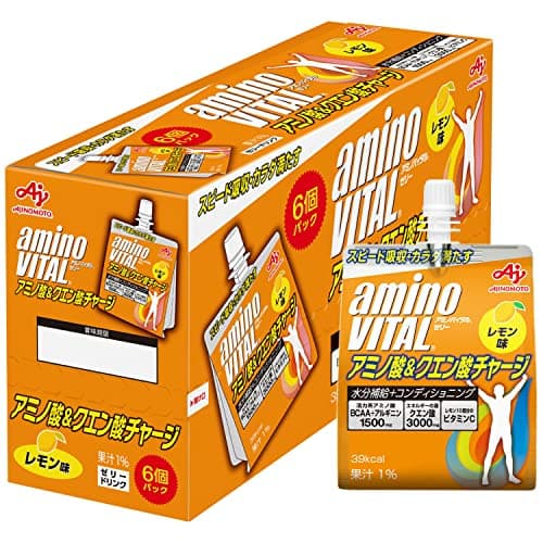アミノバイタル 味の素 ゼリードリンク アミノ酸&クエン酸チャージ レモン味 180g×6個 クエン酸 3000mg アミノ酸 1500mg BCAA ビタミンC 栄養補給
