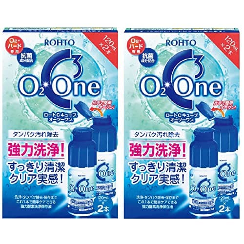 ロートコンタクトケア ロート製薬 ロートCキューブ オーツーワン 酸素透過性ハード(O2レンズ)・ハードコンタクトレンズ専用 強力酵素洗浄保存液120ml×2本箱 2P